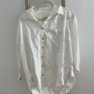 Free People White Button Down